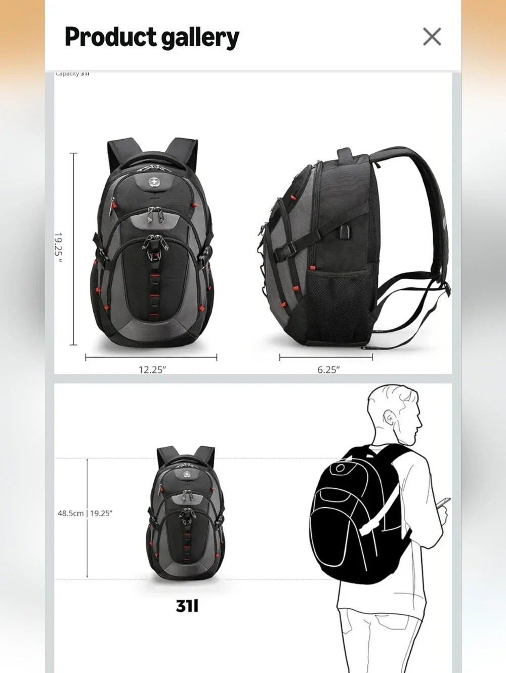 Swiss Travel Backpack College School Laptop Backpack Usb Charging Port